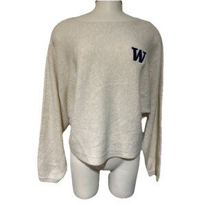 NEW Washington Huskies Colosseum Off White Soft Sweater Women's M